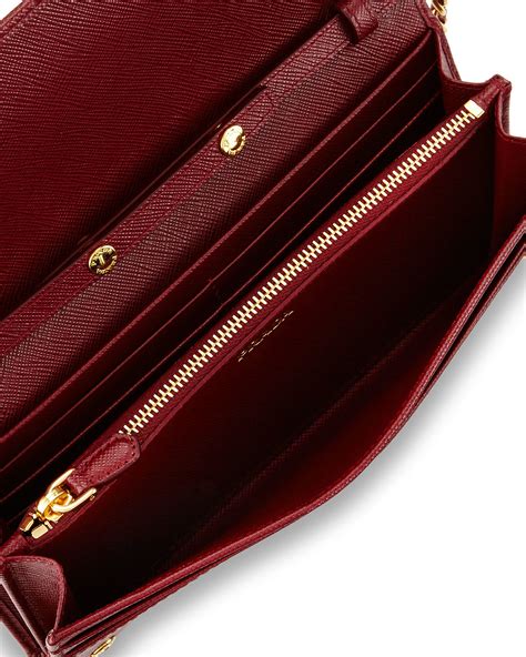 prada saffiano wallet red